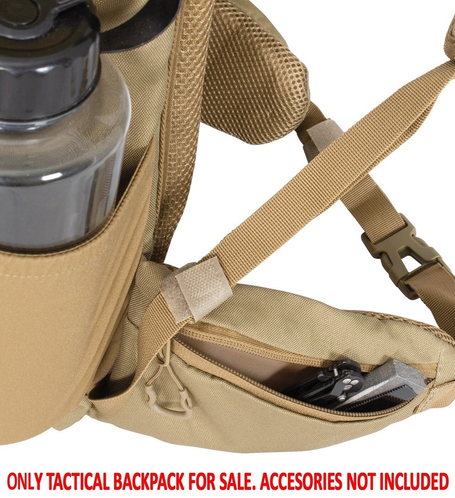 FHIOR Tactical Backpack 30L Coyote w/Large Main Compartment Adjustable Straps