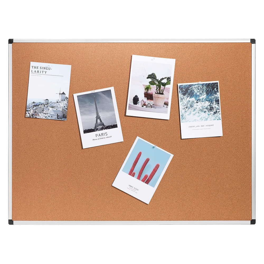 Basics Rectangular Bulletin Board, Cork Board for Wall, Vision Board for Clas...