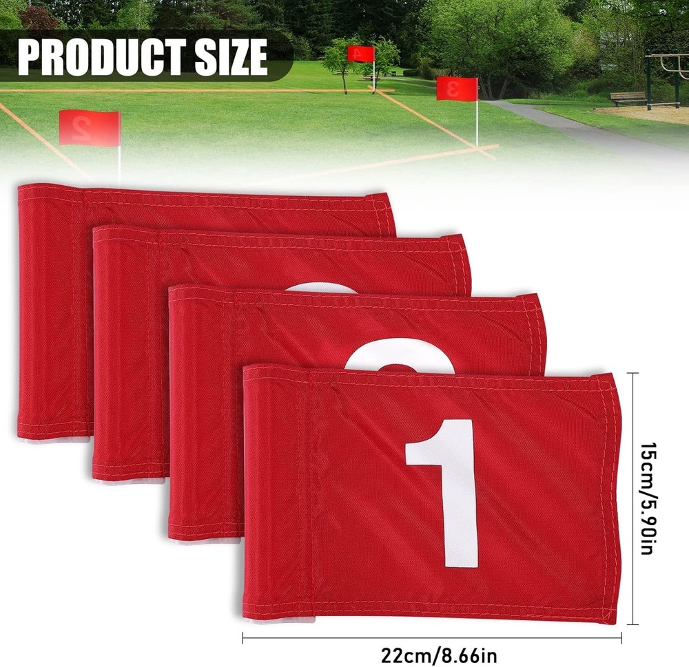 Durable Numbered Golf Flags - 4PCS 15x22cm Training Flags for Skill Improvement