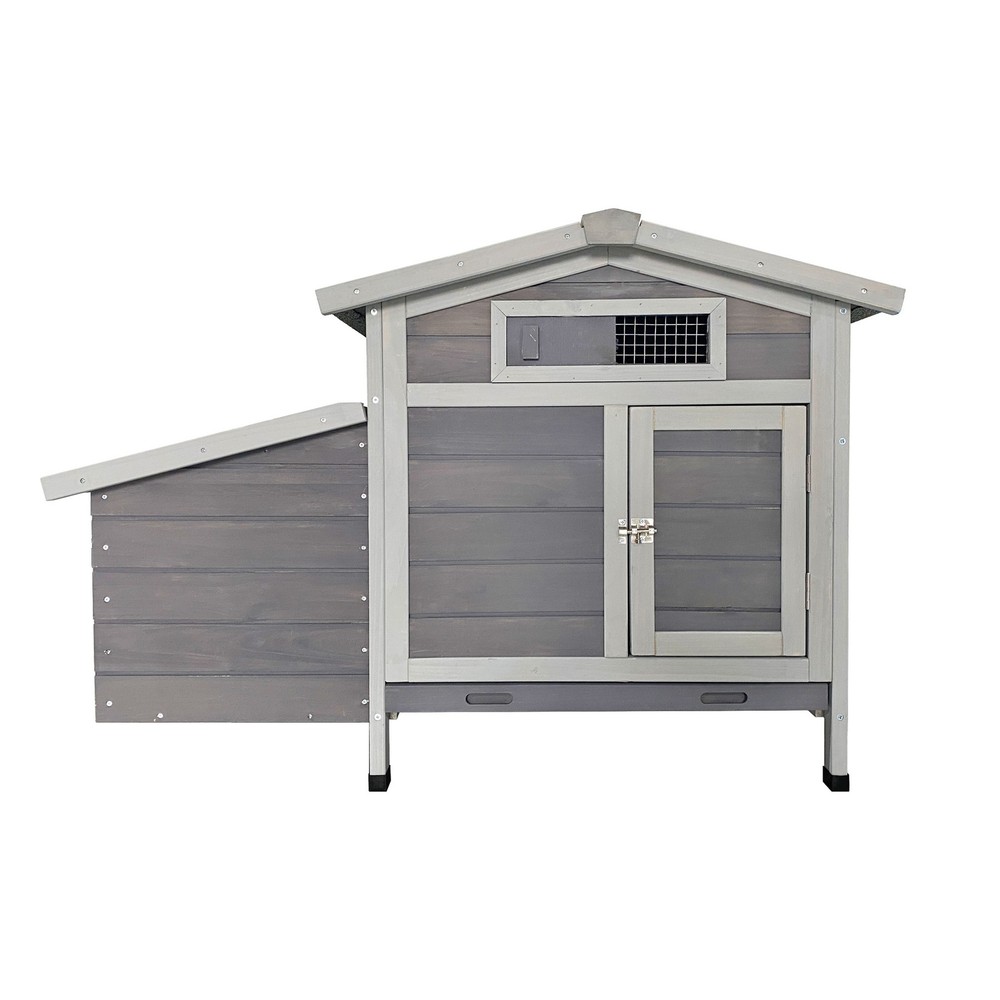 Wooden Chicken Coop with Nesting Box, Pull-Out Tray, Waterproof Roof