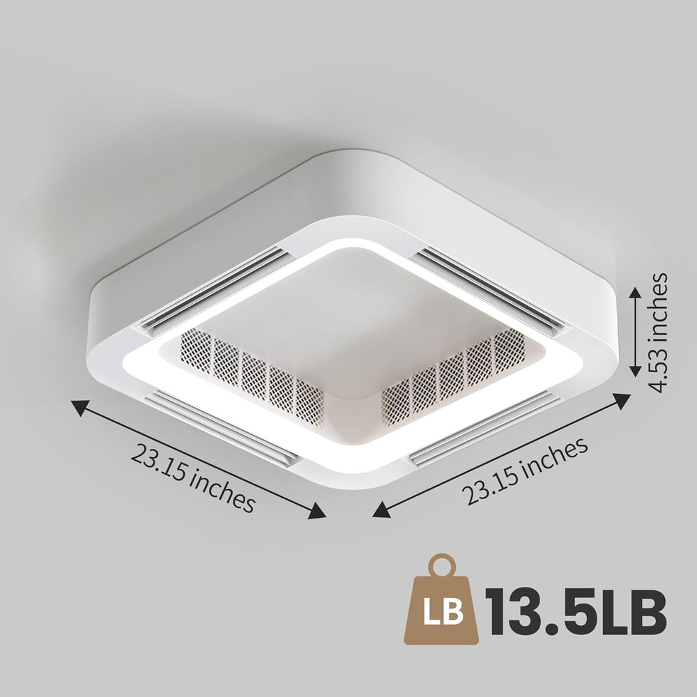 Smart Bladeless Ceiling Fan with Dimmable Lights & Alexa Control, 23