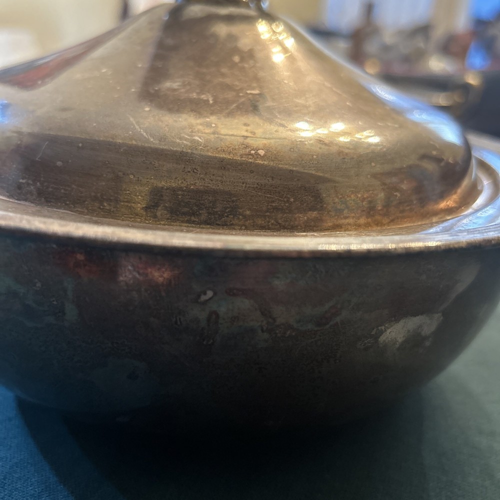 Vintage Leonard Silver plate Serving Bowl With Lid