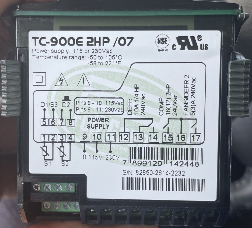 Ranco TC-900E 2HP Digital Controller For Refrigeration