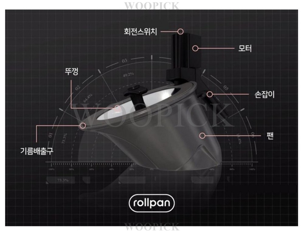 Rollkitchen rollpan Plus Camping Oven Automatic Rotation Cooking Pot Korean BBQ
