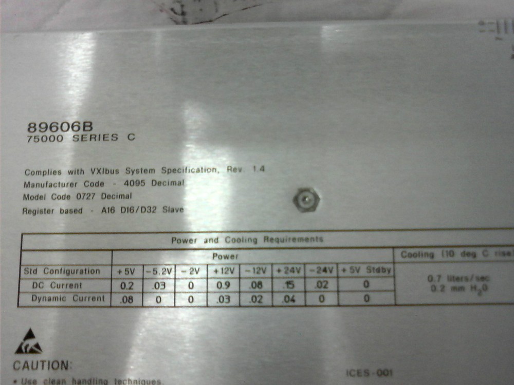 Agilent HP 89606B Baseband Input Module for VSA Vector Signal Analyzer Systems