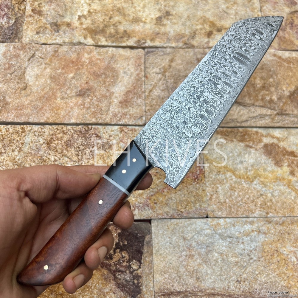 12'' Handmade Damascus Slicing Sharp Chef Kitchen Knife for Meat/BBQ