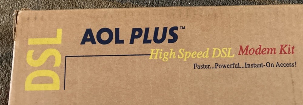 AOL Plus High Speed DSL Modem Kit Vtg Tech Computer History Man Cave Internet