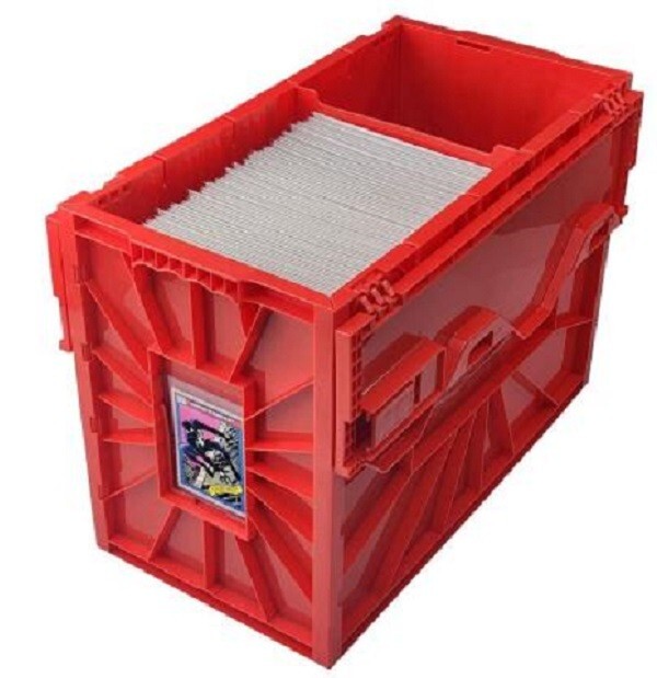 1 RED BCW Short Comic Book Bin Heavy Duty Plastic Safe Storage w/ Partition