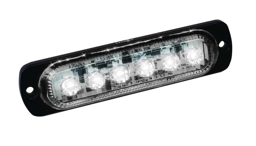 Custer Products STR61W Low Profile 6 LED White Strobe Light 19 Flash Patterns