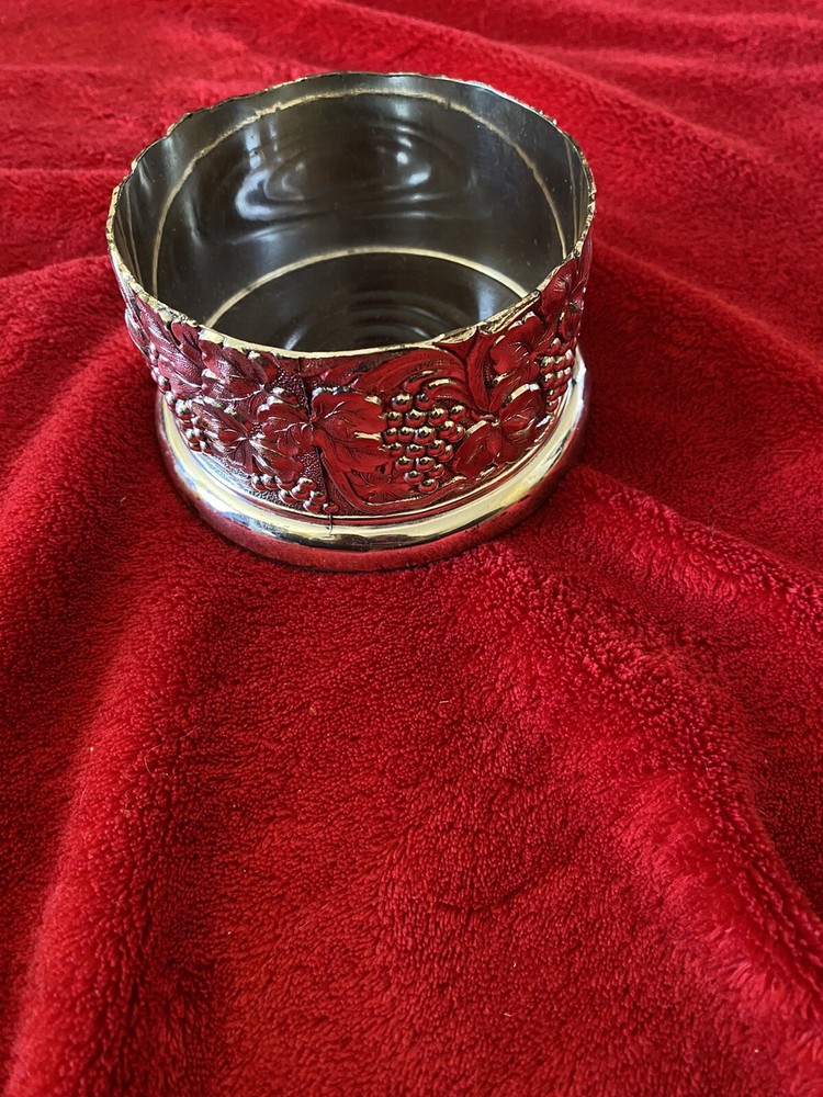 vintage silver wine coaster