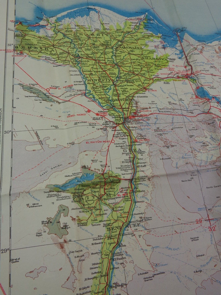 WW2 "RESTRICTED" British map of "CAIRO" (WING COMMANDER, DFC & BAR)