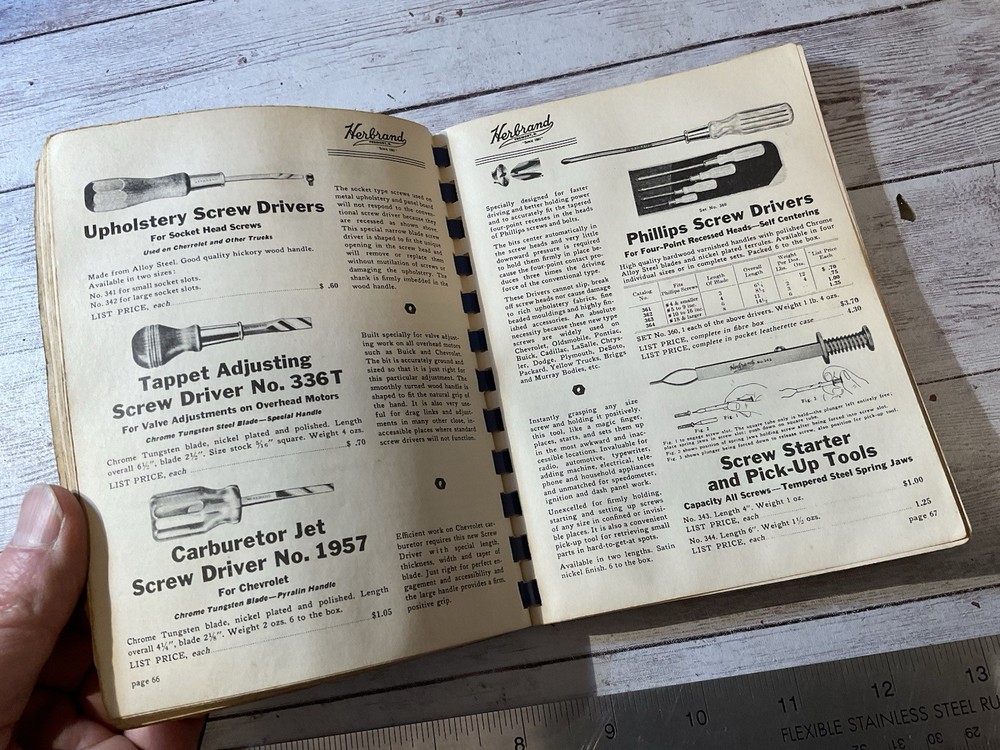 ORIGINAL 1937 HERBRAND VAN CHROME TOOLS CATALOG BOOK
