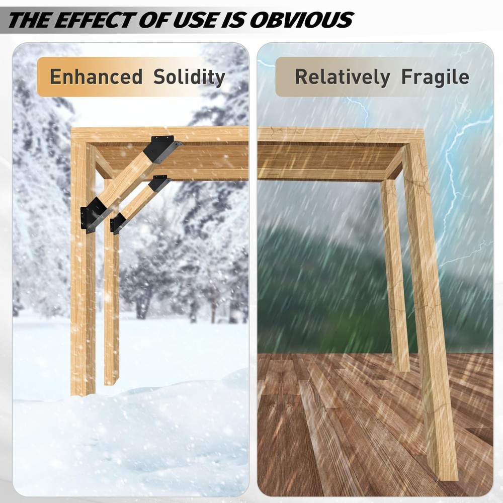 8 Pcs Pergola Angle Support Bracket,Reinforced 45-Degree Angle Bracket, for 4...