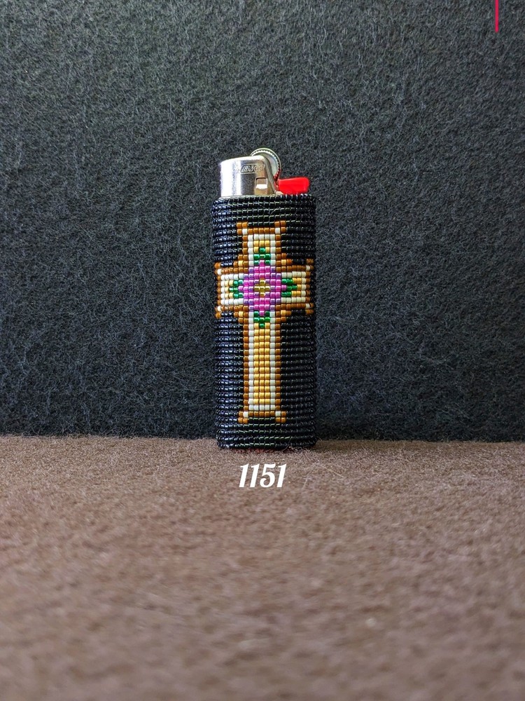 1151 Delica Seed Bead Bic Lighter Case Hardened Sides Durable Leather Bottom