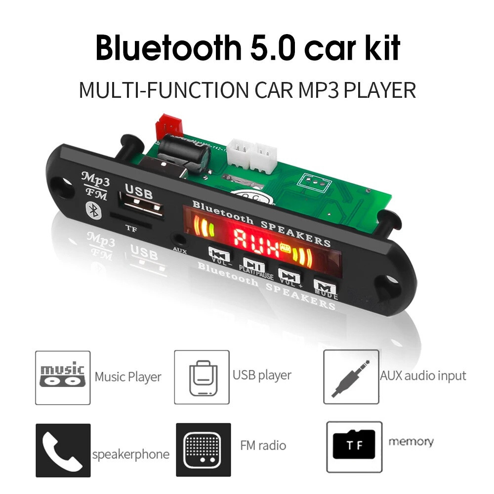 2x25W Amplifier Decoder Board Bluetooth 5.0 Car MP3 Player USB U Disk Recording