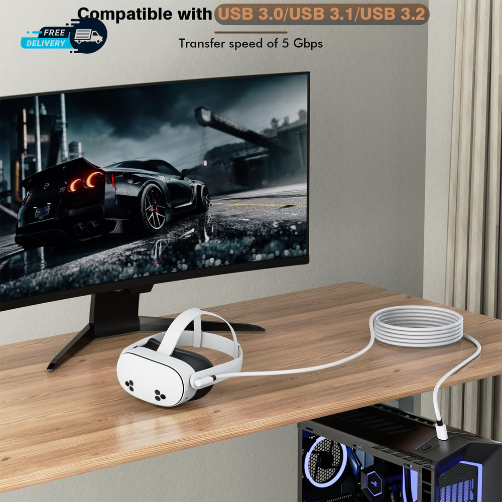 16 Feet Link Cable for Quest 3S,VR Cable Compatible with Meta Quest 3S/Quest