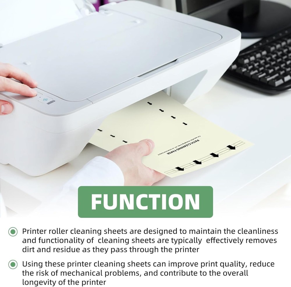 High-Quality 10 PCS Roller Cleaning Sheets for Printers - Dust & Debris Removal