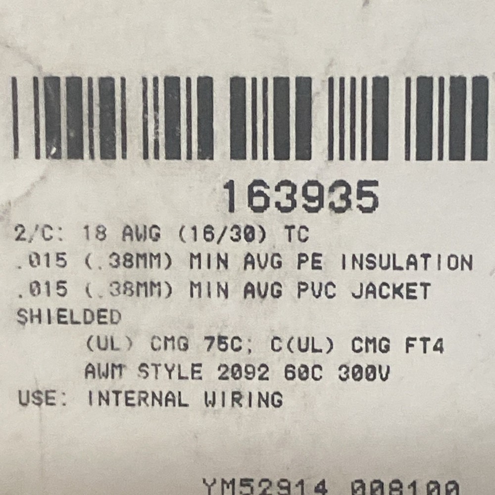 Alpha Wire 2422c 2 Conductor 18 AWG Shielded
