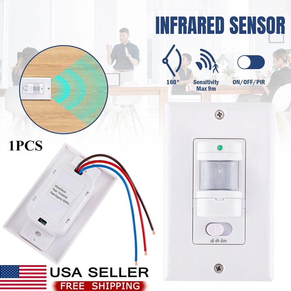 1Pack Automatic PIR Occupancy Motion Sensor Light Switch Auto On/Off Infrared US