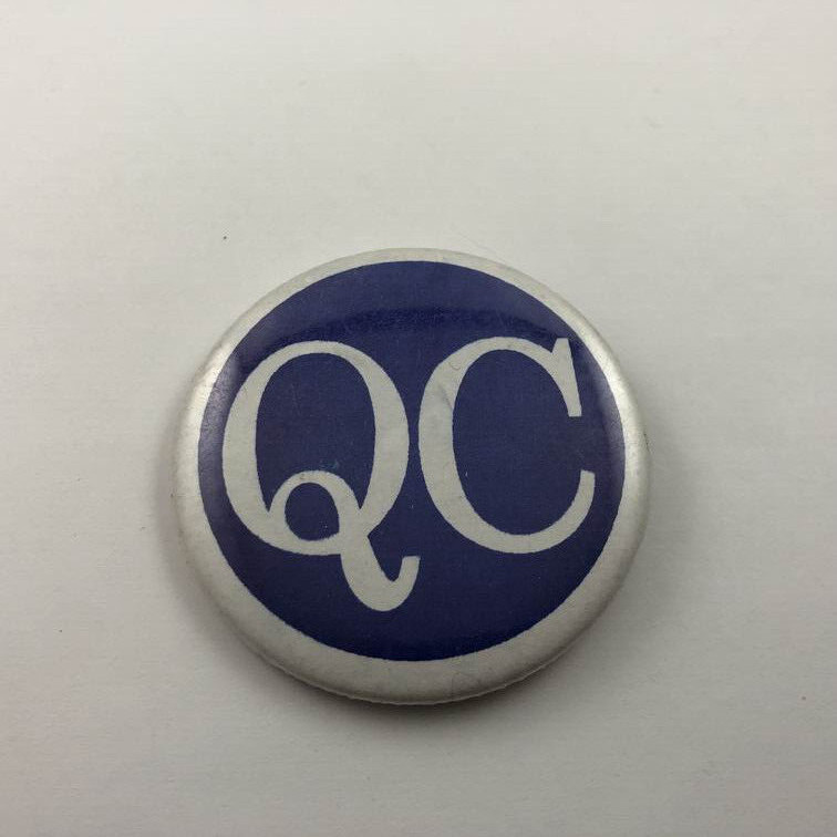 QC / Quality Control ~ Vintage Button Pinback