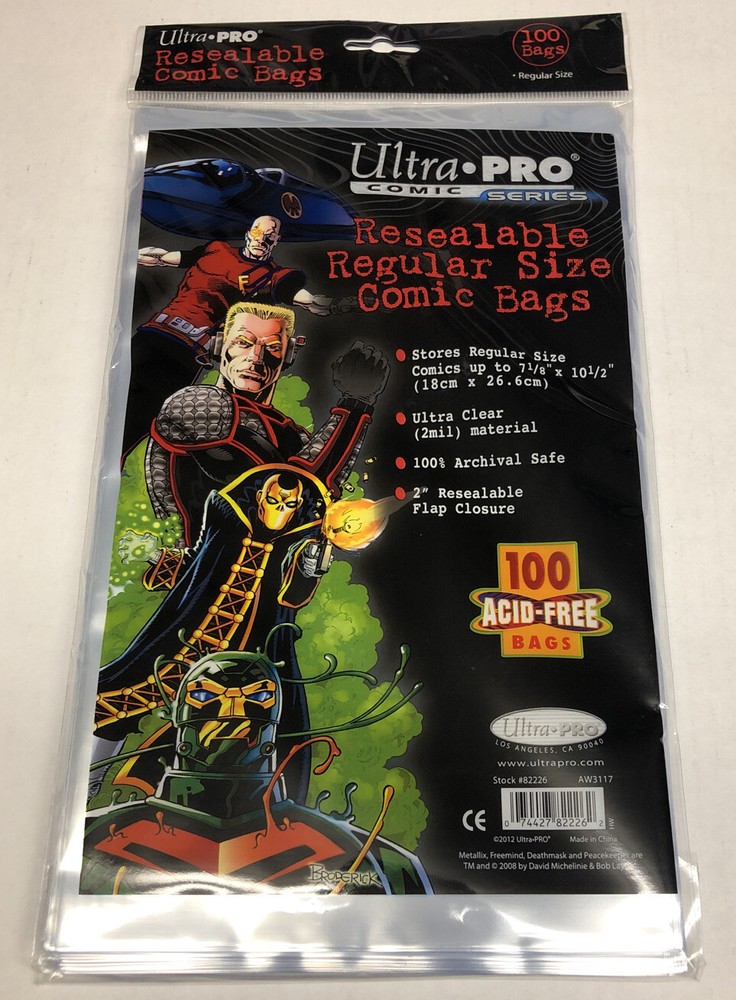 100 Ultra Pro Resealable Regular Size Comic Bags