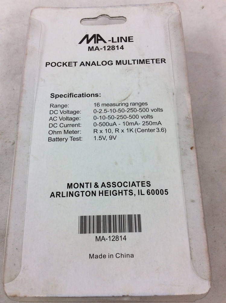 MA-Line Pocket Analog Multimeter with 5 Functions MA-12814