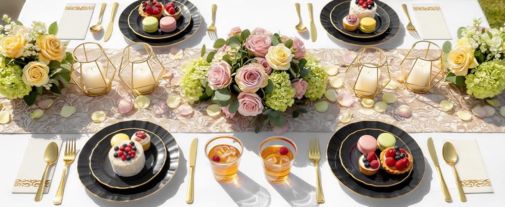 175 Plastic Dinnerware Set Party Supplies Disposable Dinnerware for 25