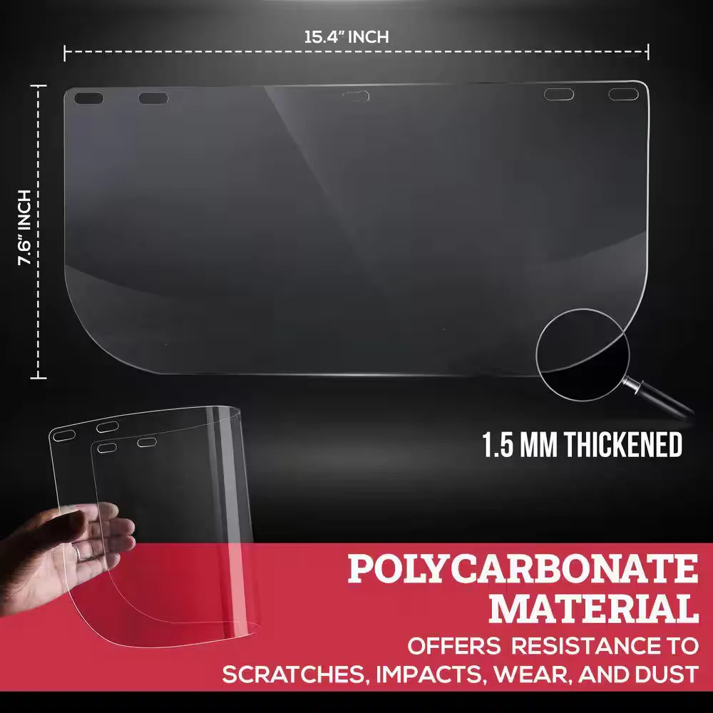 15-Pack Replacement Clear Face Shields