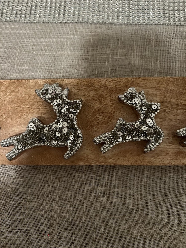 Christmas Sequined Two Deer Wall Display