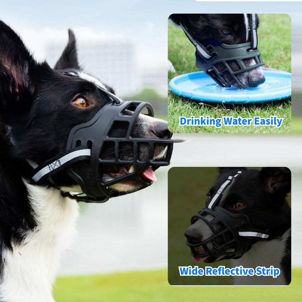 Dog Muzzle Soft Basket Muzzle for Dogs Dog Mouth Guard for Small Medium Large...