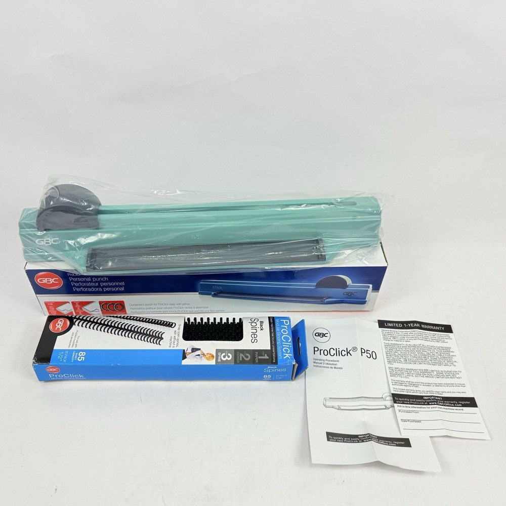 Gbc Proclick P50 Binding Machine Manual Proclick Up to 100 Sheets + Binds - NEW