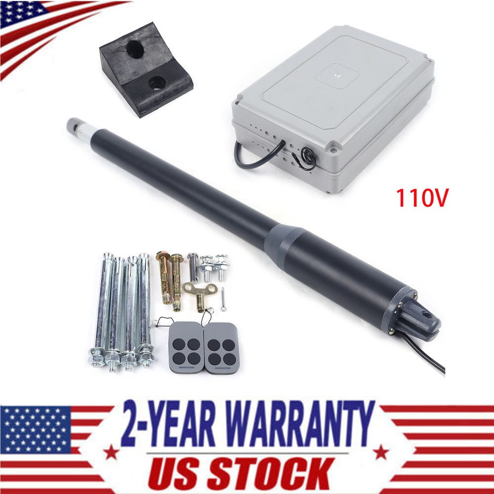 110V Automatic Single Swing Gate Opener with Heavy-Duty DC Motor & Remote