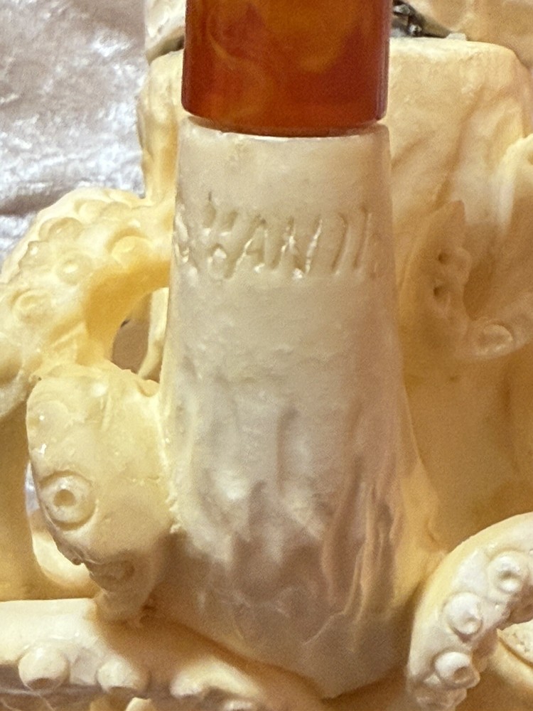 New, Unsmoked Meerschaum Pipe - Octopus