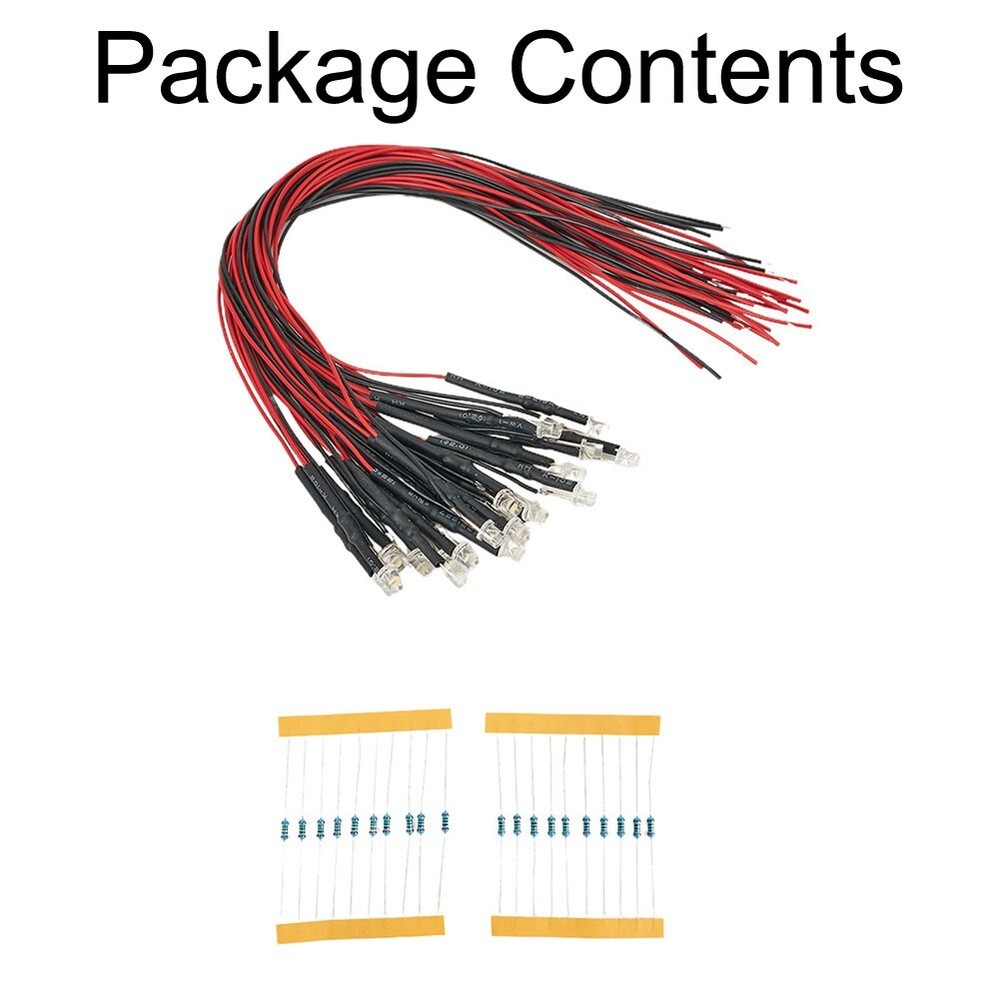 Easy to Install Warm White LED Light Set 20pcs Pre Wired for Train Layouts