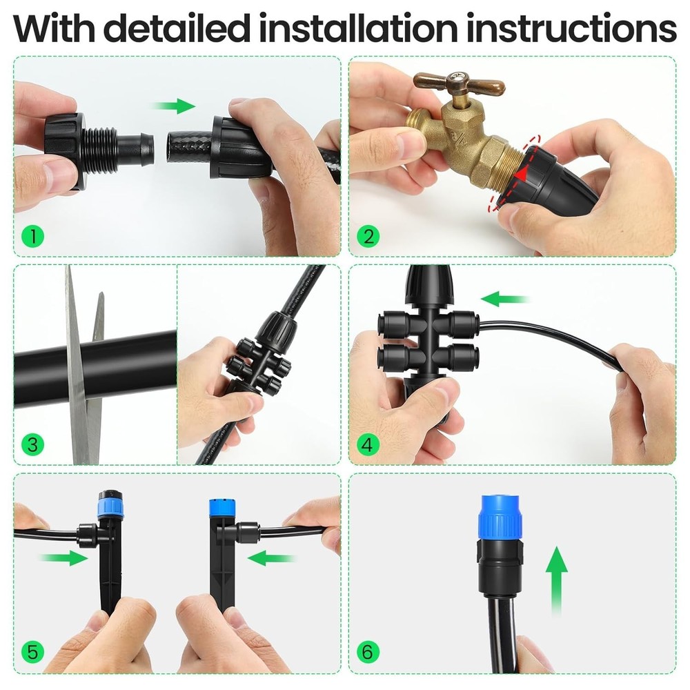 230FT Quick-Connect Drip Irrigation System Kit, Automatic Garden Watering Sys...