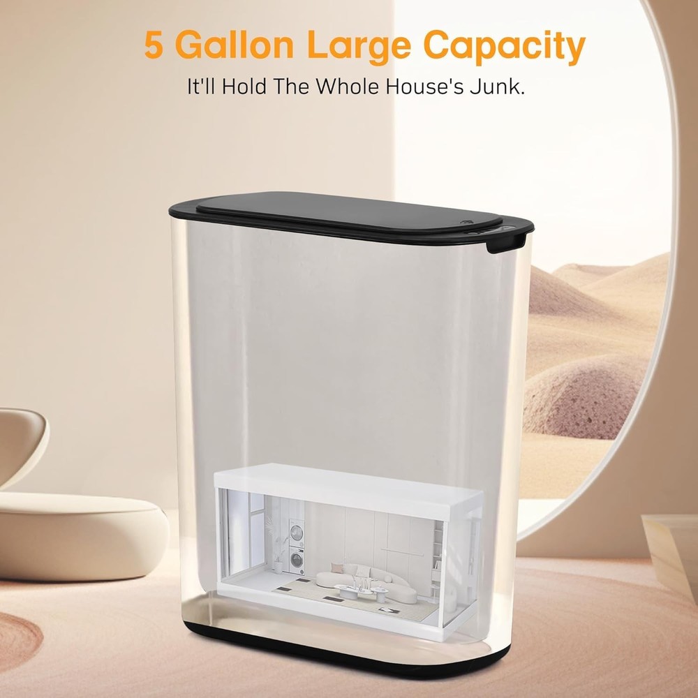 Bathroom Trash Can W/ Lid 5 Gallon White Motion Senor Touchless Automatic