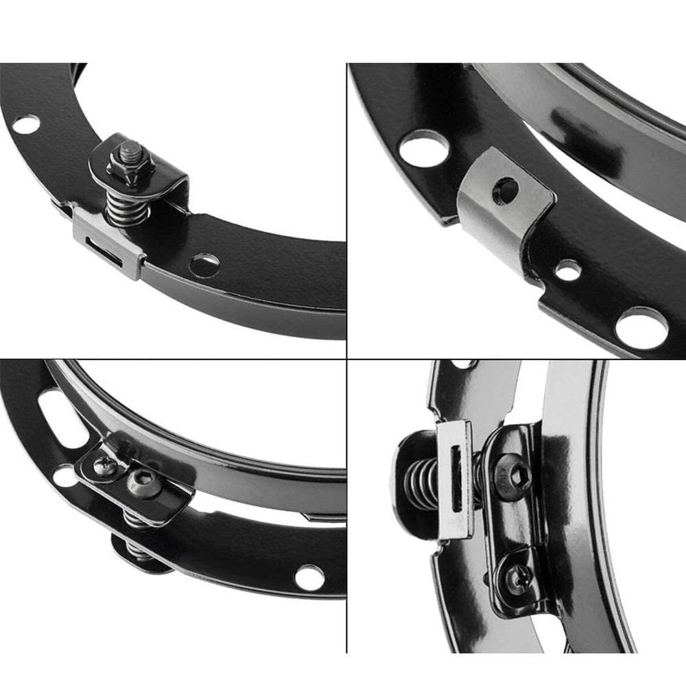 For Harley Davidson CVO Ultra Classic 7" Headlight Round Mount Bracket Ring BLK