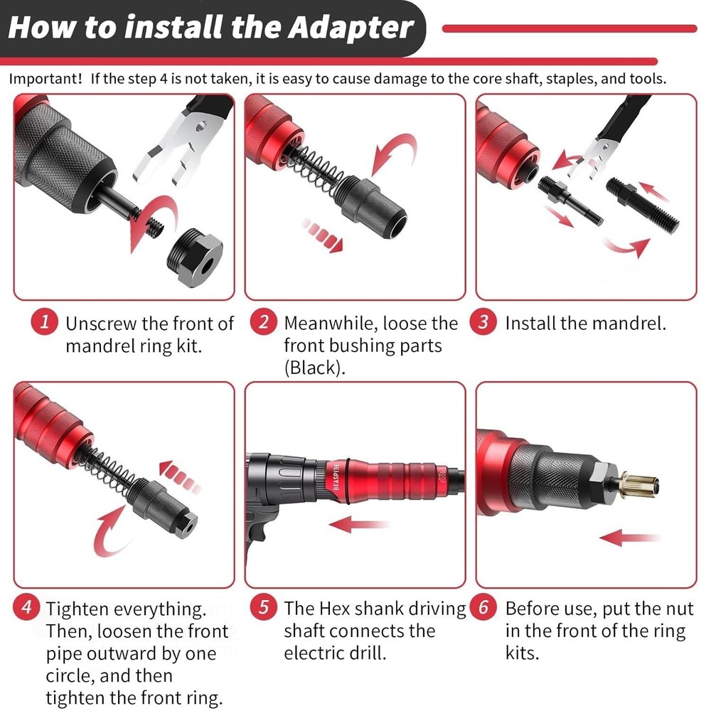 Cordless Drill Electric Rivet Nut Drill Adapter Kit