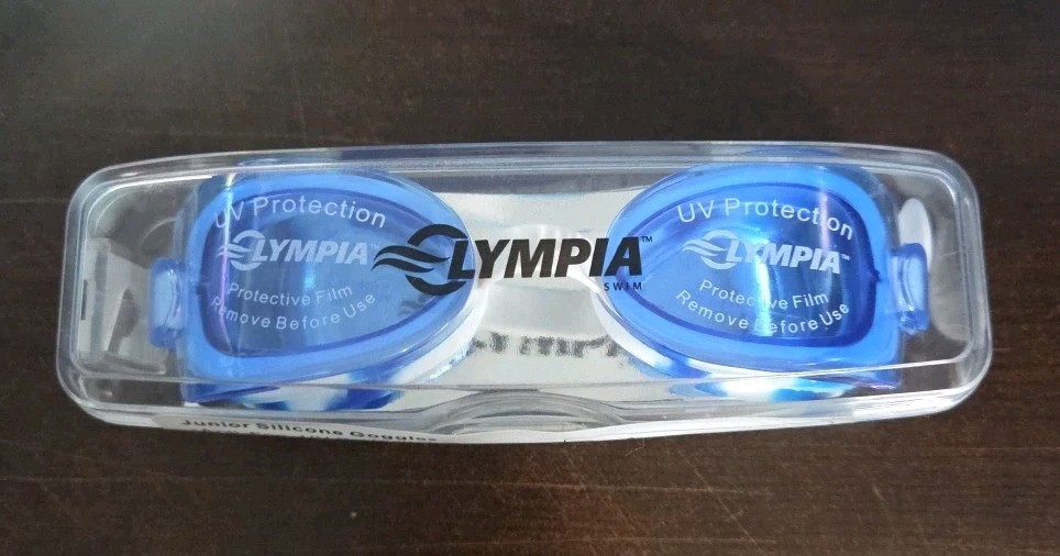 Olympia Blue Swim Goggles in Original Packaging