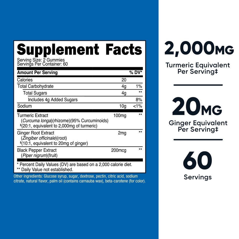 Nutricost Turmeric Gummies 2,000mg Tumeric per serving (120 gummies)
