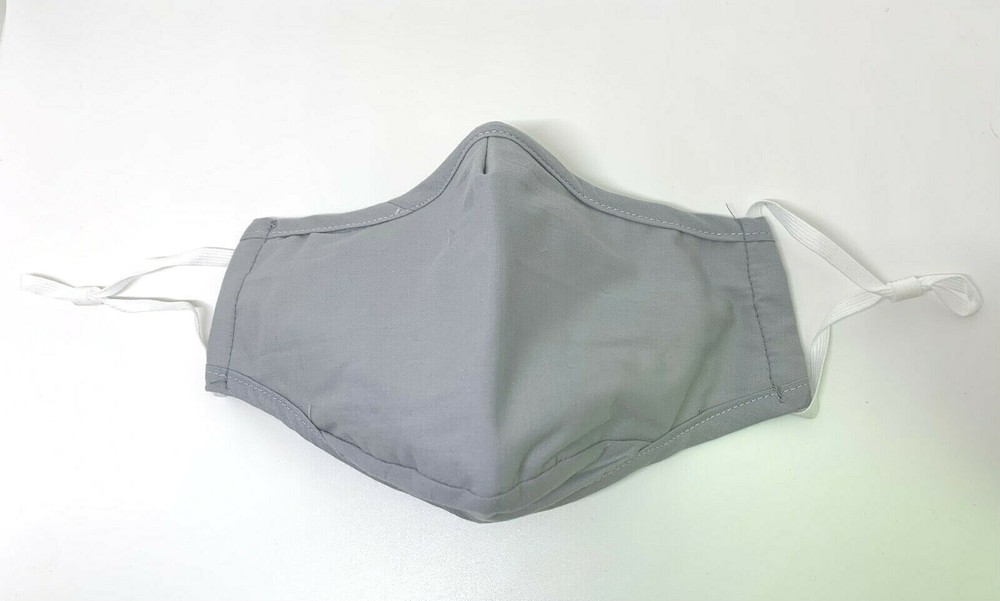 3 Pack Fabric 3 layers Cloth Reusable Washable,Adjustable Strap Face Masks, Gray