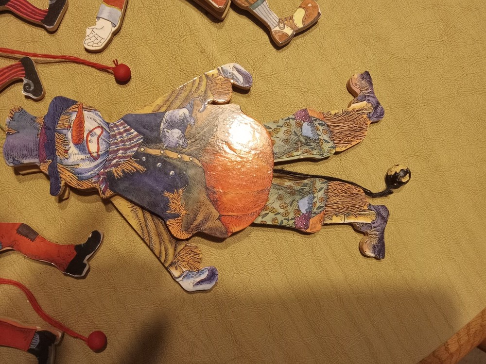 Pull String Clowns,scarecrow Lot Of 4