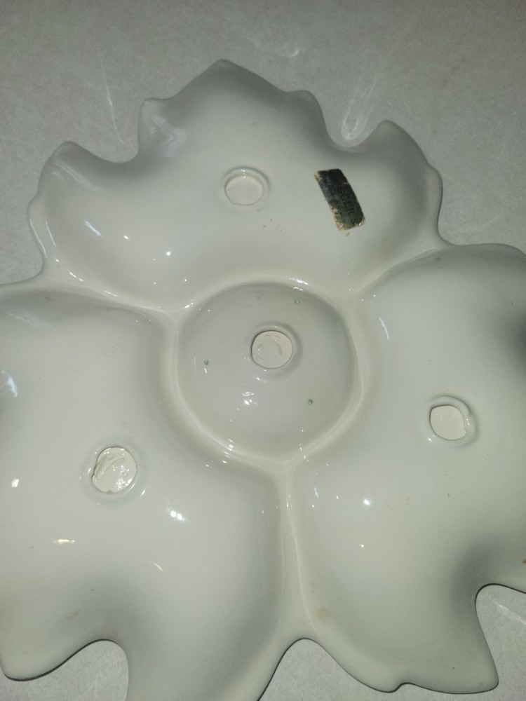 Christmas Tree Appetizer Dish Platter Porcelain White and Red