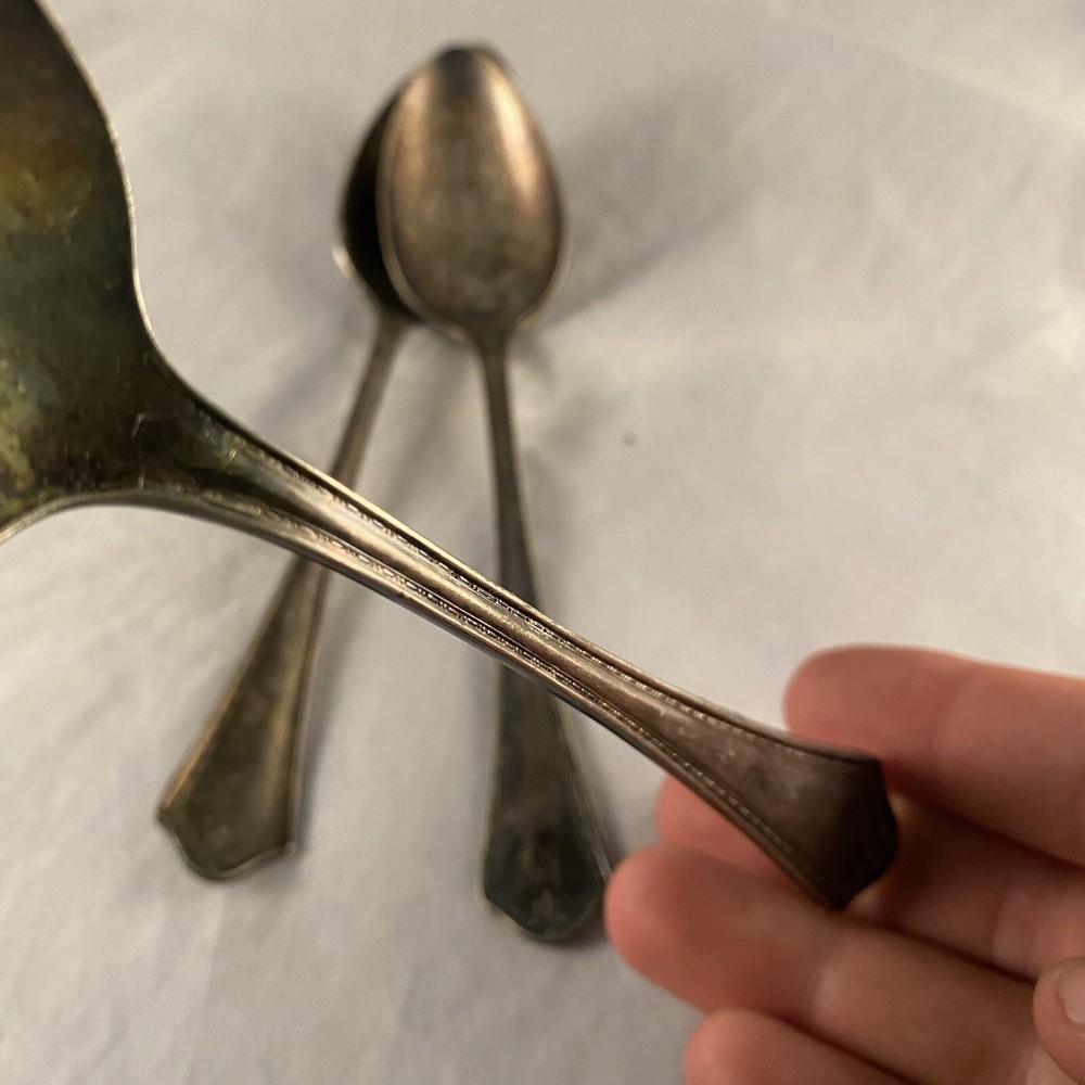 Set Of 3 Teaspoons Oneida Community Service Plate Silver Plate Chautauga Pattern