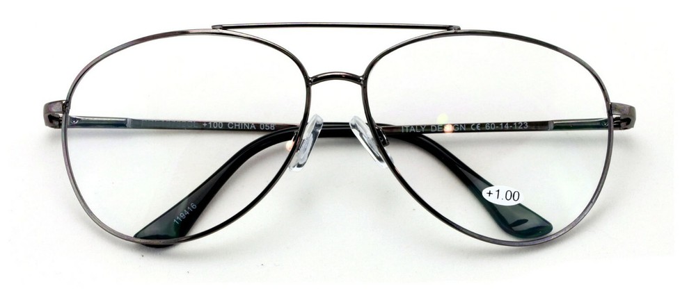 Aviator Progressive Clear Lens No Line Reading Glasses Tri-Focal Reader Spring