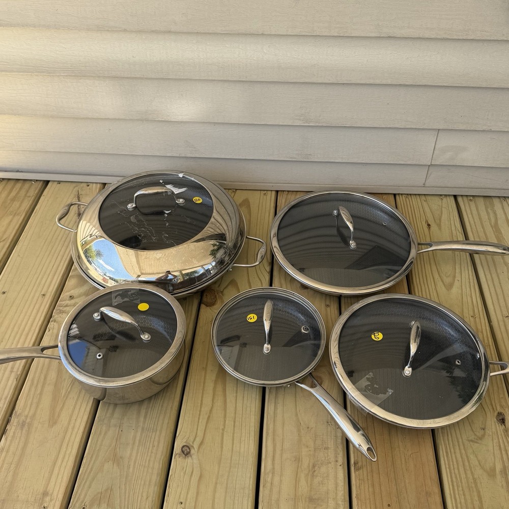 Hexclad Hybrid Cookware 10 Piece Set Preowned Great Condition