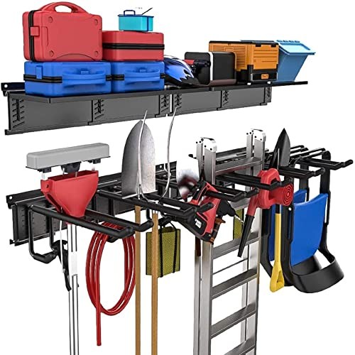 Garage Storage Organizer Systems, Wall Mount Overhead Upgraded Metal Rack