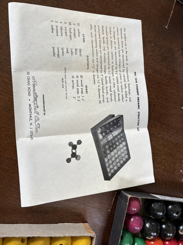 Molecular Model - Hamilton Bell - #1210 - Vintage 50’s 60’s – Space Age Science