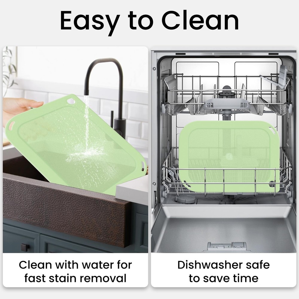 Plastic Cutting Boards for Kitchen, Chopping Board 3-Pack with Different Size...