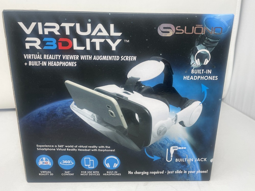 New Suono VR Virtual Reality Headset Augmented Screen Headphone Apple Android
